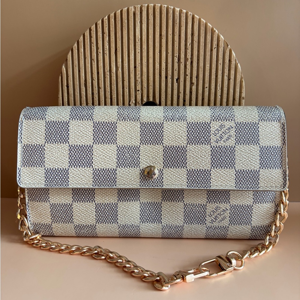 Louis Vuitton Sarah Wallet with Gold Chain